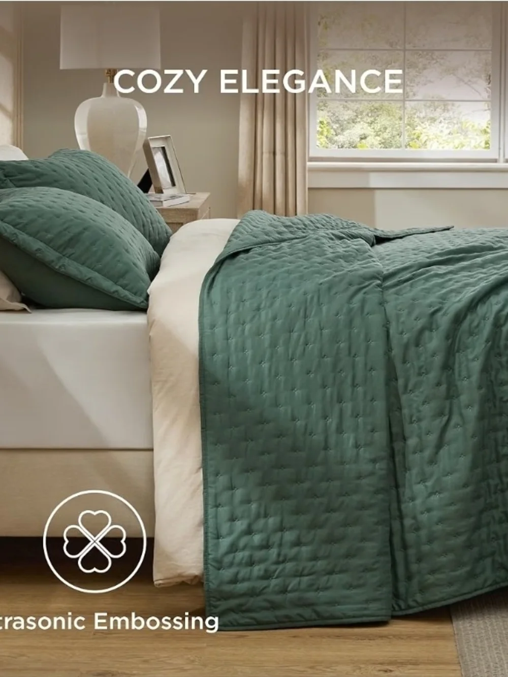 Bedsure Cal King Quilt Bedspread, Thin Comforter, Dark Green Coverlet All-Season